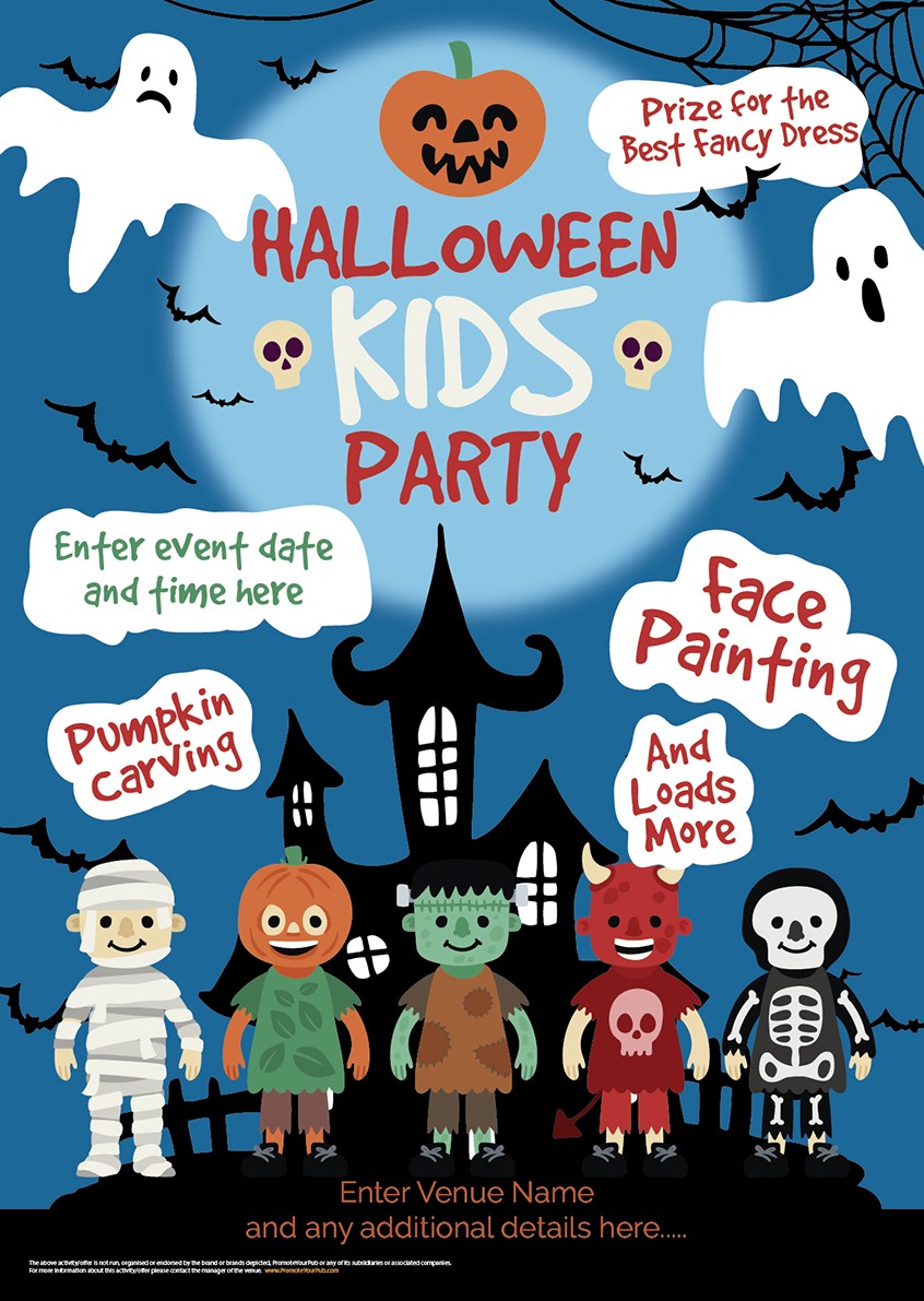 Kids Halloween Poster Promote Your Pub